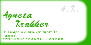 agneta krakker business card